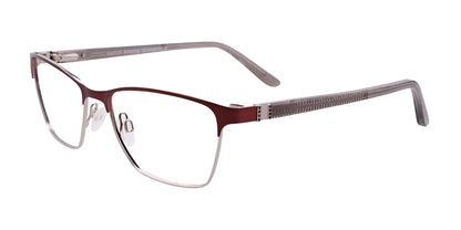 EasyClip EC455 Eyeglasses with Clip-on Sunglasses Satin Burgundy & Grey