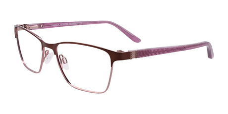 EasyClip EC455 Eyeglasses with Clip-on Sunglasses Satin Brown & Light Purple