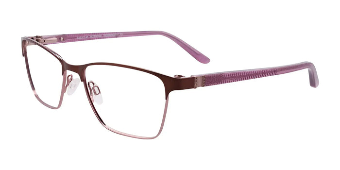 EasyClip EC455 Eyeglasses with Clip-on Sunglasses | Size 53 / Satin Brown & Light Purple