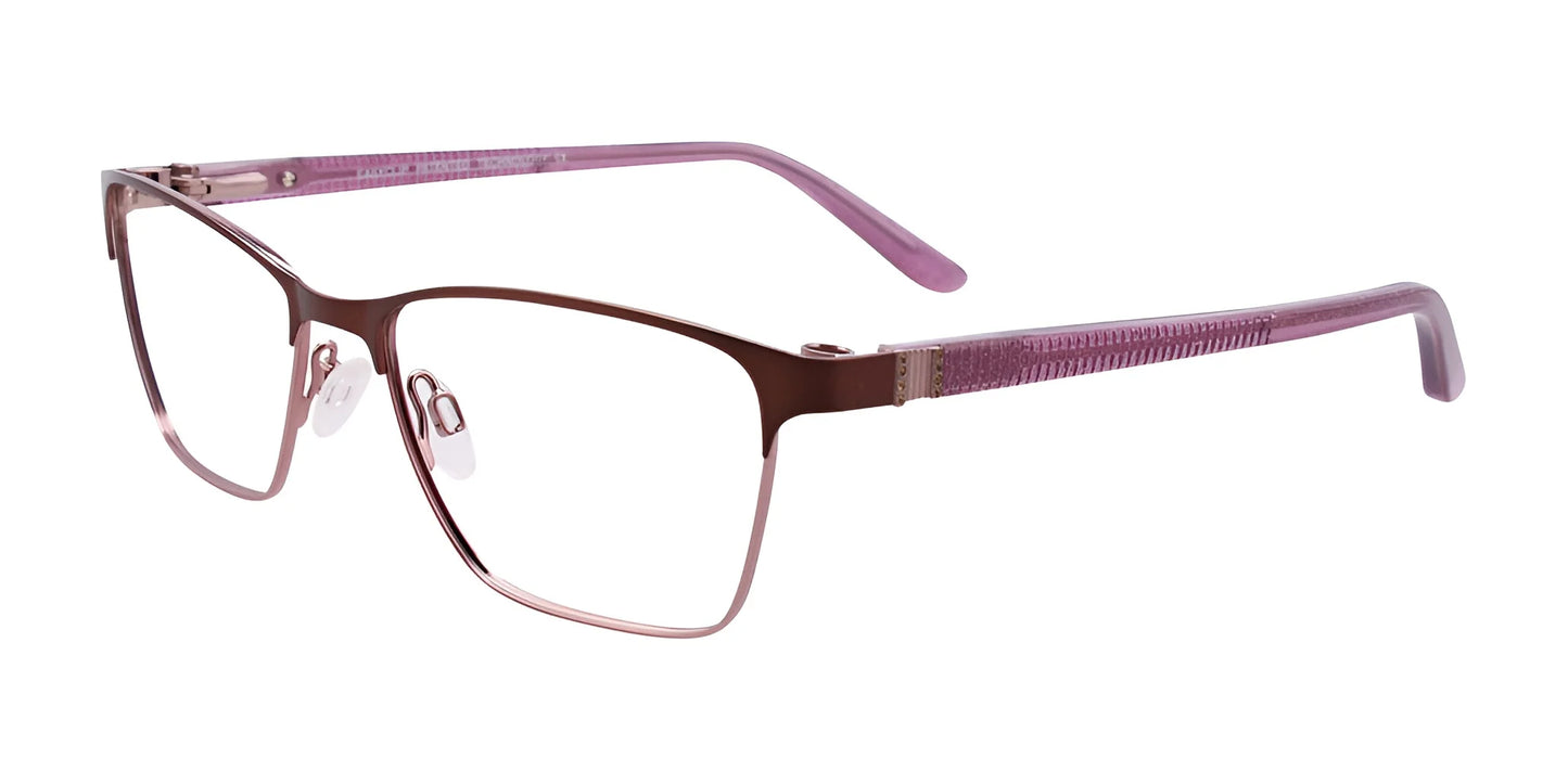 EasyClip EC455 Eyeglasses with Clip-on Sunglasses Satin Brown & Light Purple