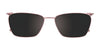 EasyClip EC455 Eyeglasses with Clip-on Sunglasses | Size 53 / Satin Burgundy & Grey