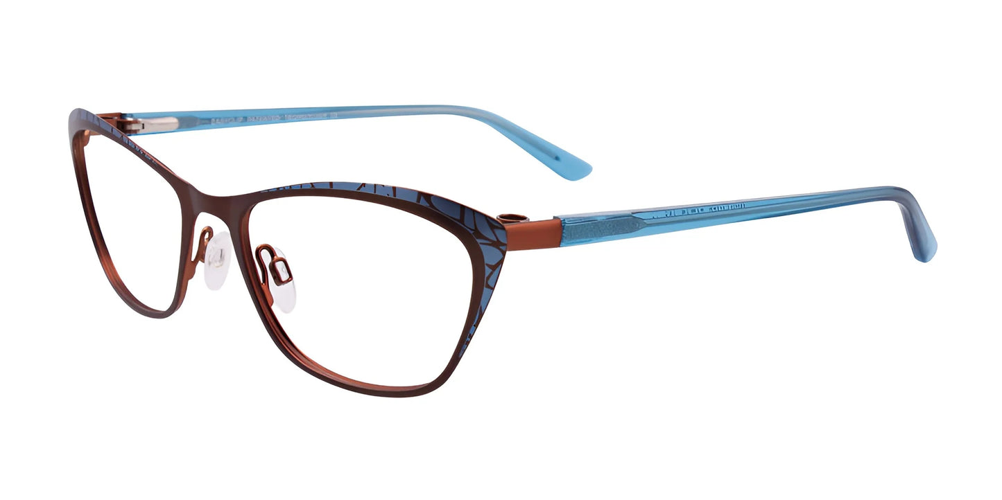 EasyClip EC456 Eyeglasses Satin Brown & Blue