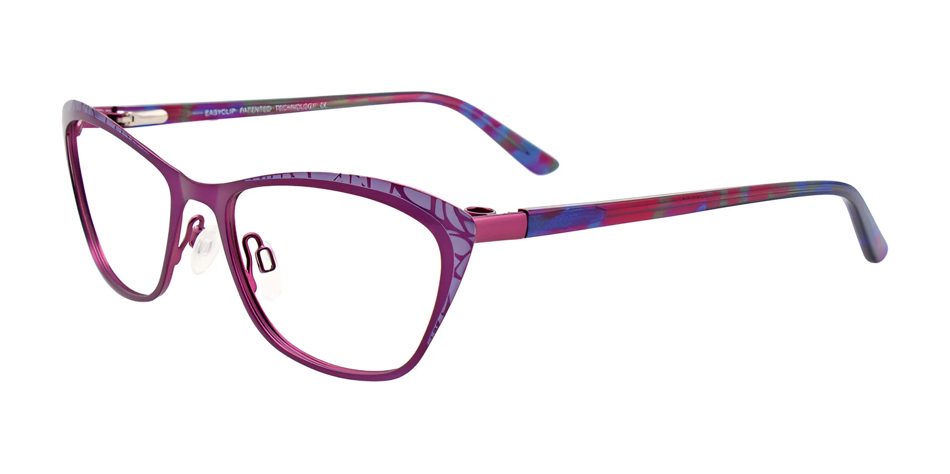 EasyClip EC456 Eyeglasses with Clip-on Sunglasses Satin Purple & Light Purple