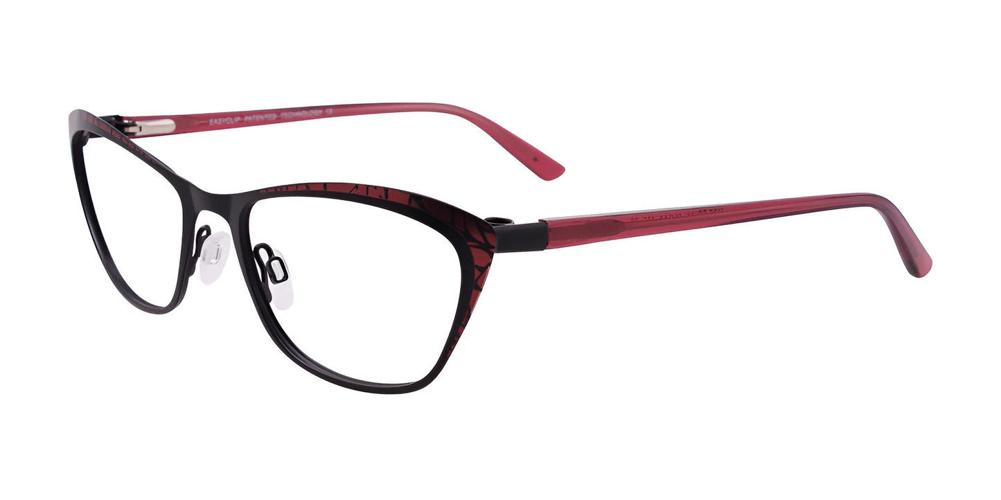 EasyClip EC456 Eyeglasses Satin Black & Dark Pink