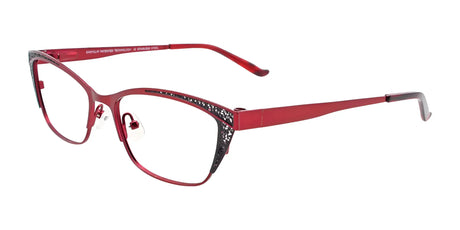 EasyClip EC458 Eyeglasses with Clip-on Sunglasses Red & Black