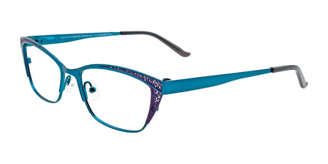 EasyClip EC458 Eyeglasses with Clip-on Sunglasses Teal & Violet