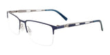 EasyClip EC459 Eyeglasses with Clip-on Sunglasses Matt Blue & Steel