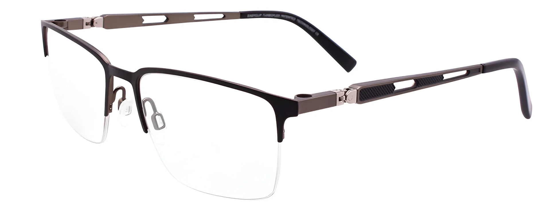 EasyClip EC459 Eyeglasses with Clip-on Sunglasses Matt Black & Steel Green