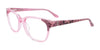 EasyClip EC464 Eyeglasses with Clip-on Sunglasses | Size 53 / Pink Crystal & Pink Snake Pattern