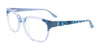 EasyClip EC464 Eyeglasses with Clip-on Sunglasses | Size 53 / Blue Crystal & Blue Snake Pattern