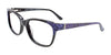 EasyClip EC464 Eyeglasses with Clip-on Sunglasses | Size 53 / Black & Lavender Snake Pattern