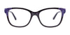 EasyClip EC464 Eyeglasses with Clip-on Sunglasses | Size 53 / Blue Crystal & Blue Snake Pattern