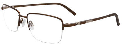 EasyClip EC465 Eyeglasses Satin Golden Brown & Steel