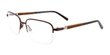 EasyClip EC468 Eyeglasses with Clip-on Sunglasses Satin Dark Brown