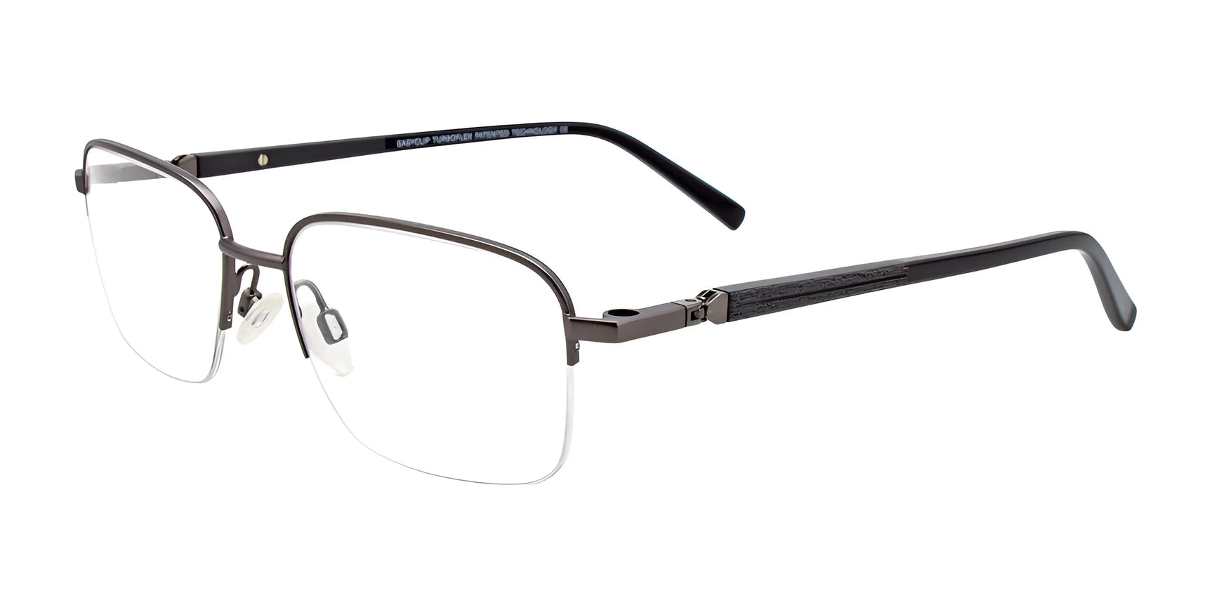 EasyClip EC468 Eyeglasses with Clip-on Sunglasses Satin Dark Grey