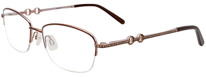 EasyClip EC469 Eyeglasses Shiny Brown & Light Gold