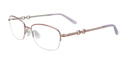 EasyClip EC469 Eyeglasses Shiny Light Pink & Silver