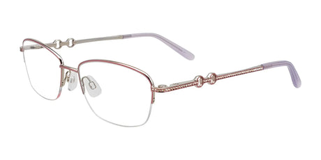 EasyClip EC469 Eyeglasses with Clip-on Sunglasses Shiny Light Pink & Silver