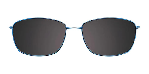 EasyClip EC469 Eyeglasses with Clip-on Sunglasses / Size 53 / Shiny Blue & Silver