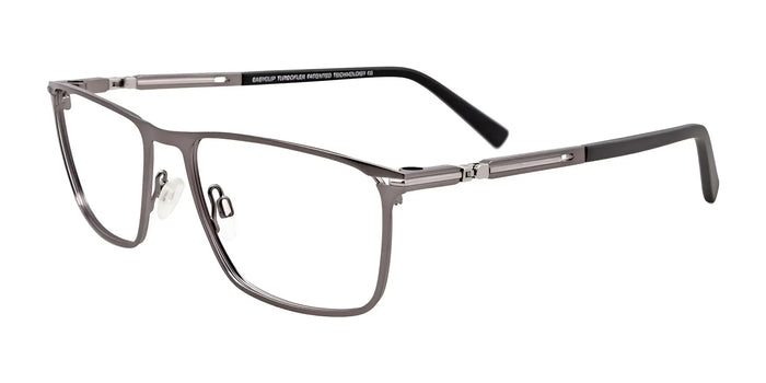 EasyClip EC476 Eyeglasses with Clip-on Sunglasses | Size 55 / Satin Black & Blue