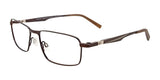 EasyClip EC477 Eyeglasses with Clip-on Sunglasses Satin Dark Brown