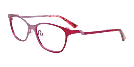 EasyClip EC478 Eyeglasses with Clip-on Sunglasses Satin Light Plum & Burgundy