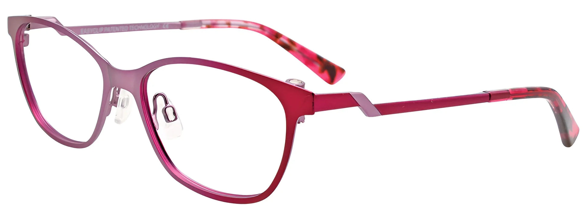 EasyClip EC478 Eyeglasses with Clip-on Sunglasses Satin Light Plum & Burgundy