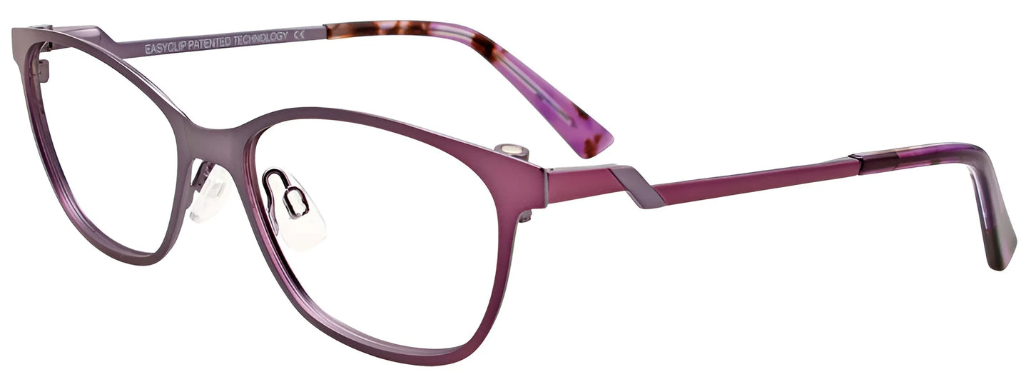 EasyClip EC478 Eyeglasses with Clip-on Sunglasses Satin Light Purple & Purple