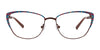 EasyClip EC482 Eyeglasses with Clip-on Sunglasses | Size 53 / Satin Brown & Blue & Red & Orange