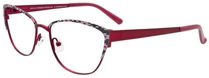 EasyClip EC482 Eyeglasses Satin Red & Black & White & Pink