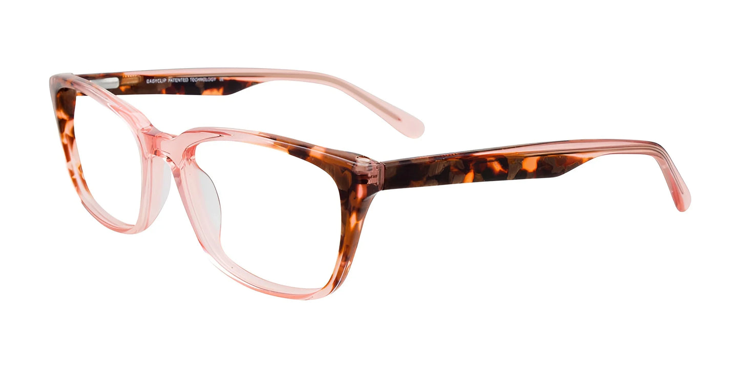 EasyClip EC483 Eyeglasses Pink Crystal & Brown Marbled