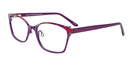 EasyClip EC484 Eyeglasses with Clip-on Sunglasses Purple Pattern & Purple