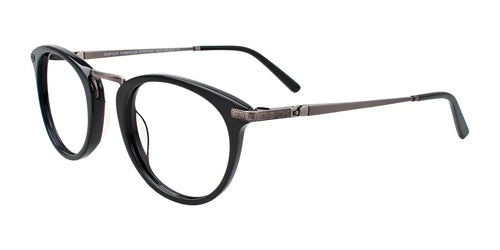 EasyClip EC485 Eyeglasses with Clip-on Sunglasses / Size 49 / Black & Grey