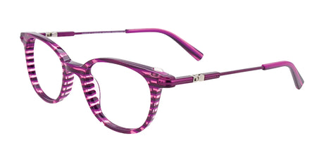 EasyClip EC486 Eyeglasses with Clip-on Sunglasses Purple & Pink Crystal Lines