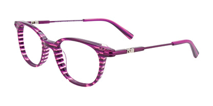 EasyClip EC486 Eyeglasses with Clip-on Sunglasses Purple & Pink Crystal Lines