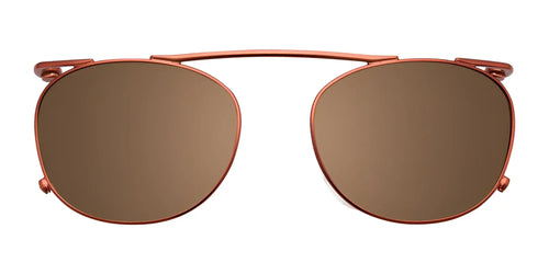 EasyClip EC486 Eyeglasses with Clip-on Sunglasses / Size 44 / Brown & Orange & Grey Lines