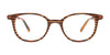 EasyClip EC486 Eyeglasses with Clip-on Sunglasses | Size 44 / Brown & Orange & Grey Lines