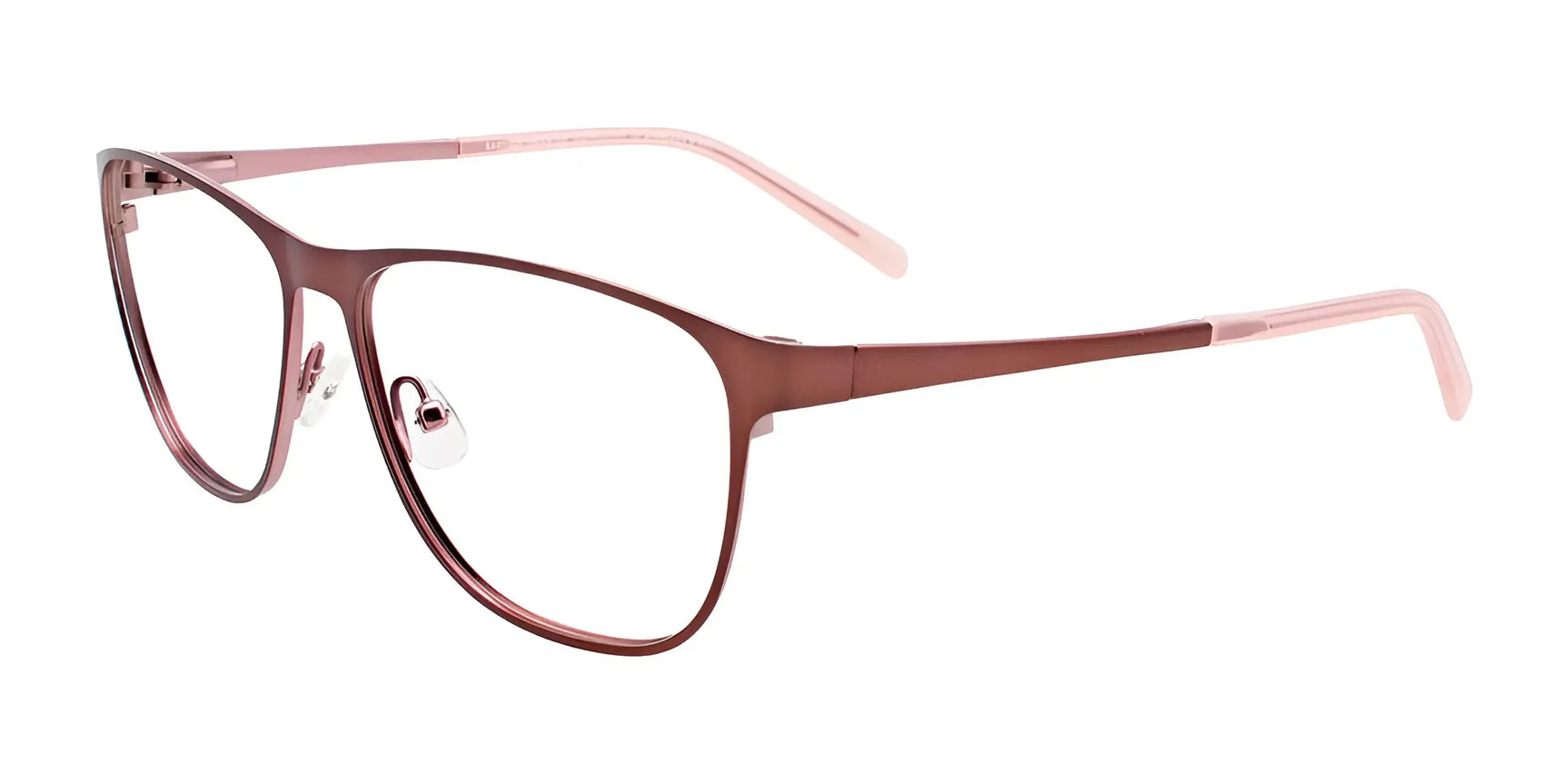 EasyClip EC487 Eyeglasses with Clip-on Sunglasses Satin Brown & Light Pink