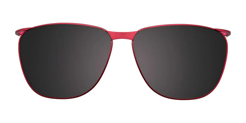EasyClip EC487 Eyeglasses with Clip-on Sunglasses / Size 55 / Matt Red & Shiny Red