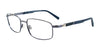 EasyClip EC493 Eyeglasses with Clip-on Sunglasses | Size 56 / Shiny Dark Steel Blue & Dark Blue
