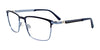 EasyClip EC496 Eyeglasses with Clip-on Sunglasses | Size 55 / Matt Navy & Light Blue