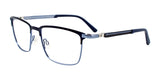 EasyClip EC496 Eyeglasses with Clip-on Sunglasses Matt Navy & Light Blue