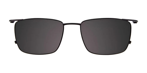 EasyClip EC496 Eyeglasses with Clip-on Sunglasses / Size 55 / Matt Black & Dark Grey