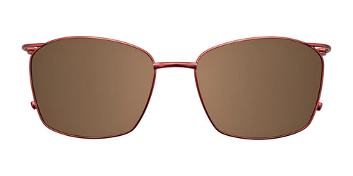 EasyClip EC497 Eyeglasses with Clip-on Sunglasses / Size 53 / Satin Dark Brown & Shiny Gold