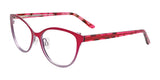 EasyClip EC498 Eyeglasses with Clip-on Sunglasses Dark Pink & Steel