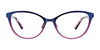 EasyClip EC498 Eyeglasses with Clip-on Sunglasses | Size 51 / Blue & Purple