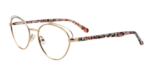 EasyClip EC501 Eyeglasses with Clip-on Sunglasses / Size 51 / Satin Gold & Silver