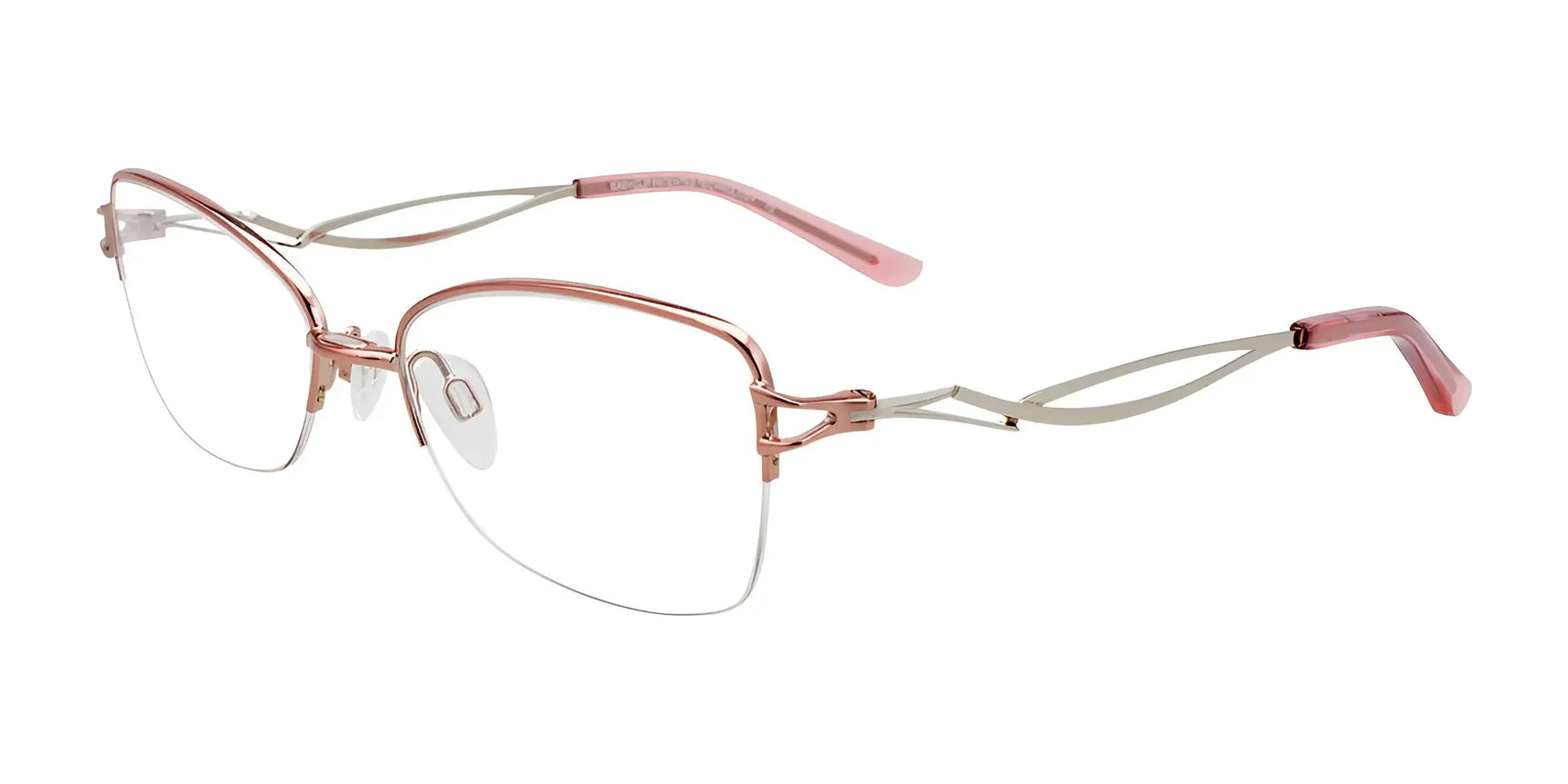 EasyClip EC508 Eyeglasses with Clip-on Sunglasses Shiny Light Brown