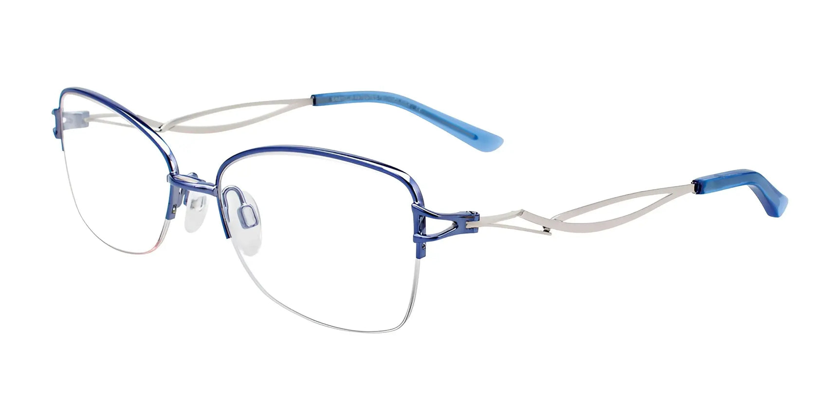 EasyClip EC508 Eyeglasses with Clip-on Sunglasses Shiny Blue