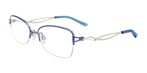 EasyClip EC508 Eyeglasses with Clip-on Sunglasses / Size 51 / Shiny Blue